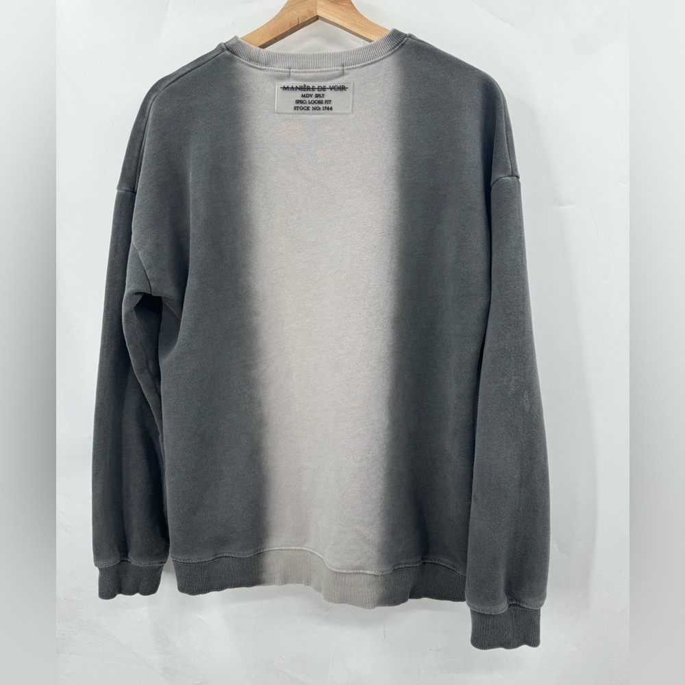 Maniere De Voir Sweatshirt Ombré Sweatshirt Large Crewneck Pullover Sweatshirt - Picture 2 of 6